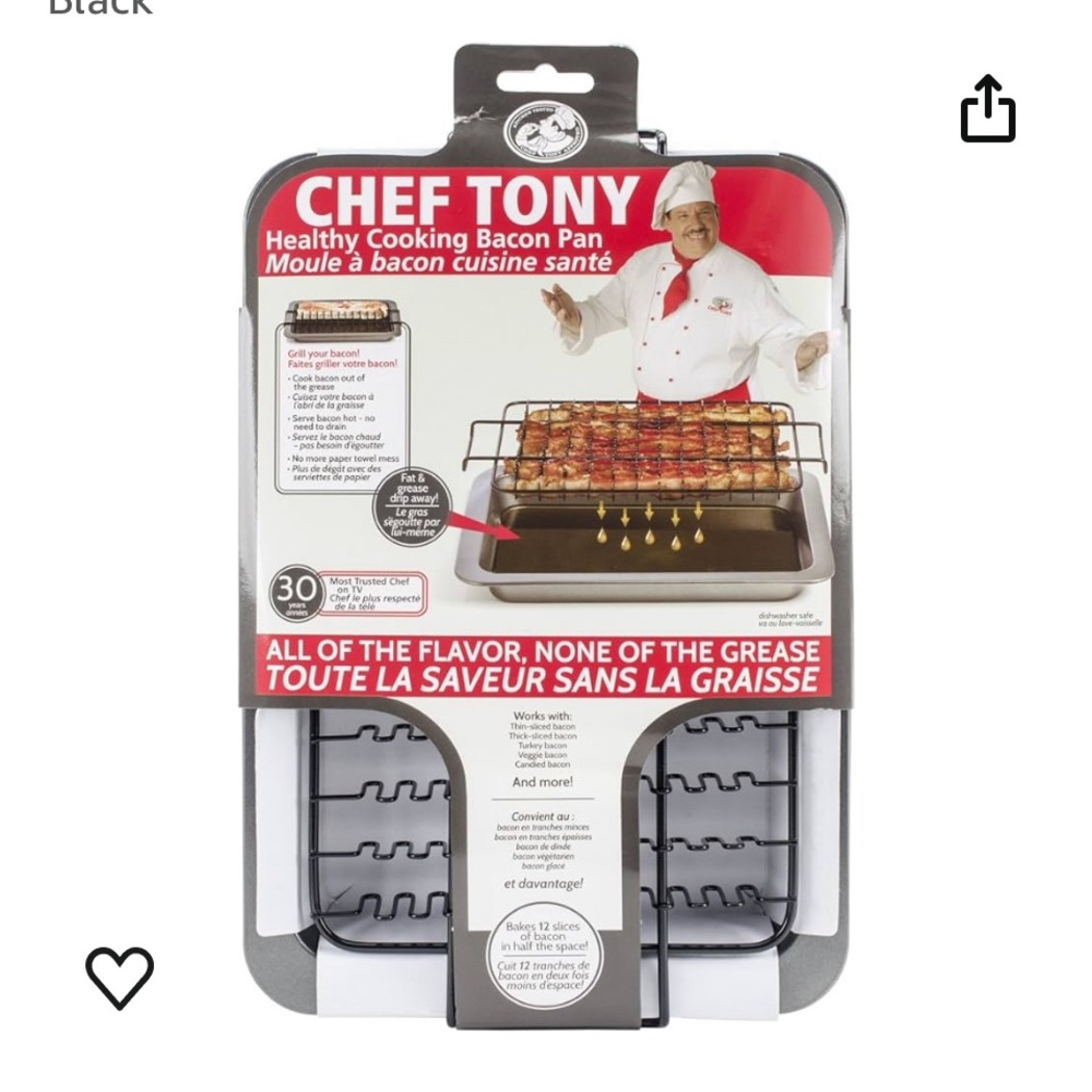 Chef Tony Healthy Bacon Lovers Cooking Pans NEW Factory Sealed Kitchen